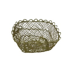 Cdkkn8851455brdo Kancaev İnce Hasır Sepet Küçük 14x12x7cm El Örgüsü  Koyu Yeşil