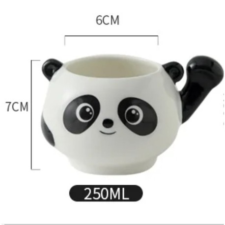 2LIB8f4126 Panda Set Seramik 2'li Çay Fincan Yaratıcı Detaylı Özel An Keyifli Yüksek Kaliteli