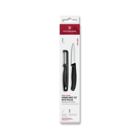 VT 6.7113.21 Victorinox 6.7113.21 Swiss Classic 2li Bıçak ve Soyacak Set, Siyah