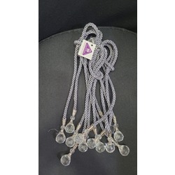 AGOPECBAI Gümüş Peçete Bağlama İp Cam Figürlü Peçetelik 6'lı Metalli Dekoratif Aksesuar