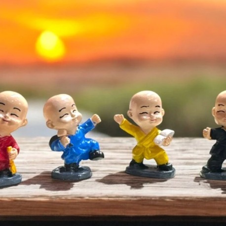 NYT107-5 4'lü Dekoratif Karate Kid Polyester Biblo Hediyelik