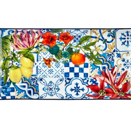 T1BSF-1470IG Italy Garden Küçük Dikdörtgen Tabak 26,5x13cm Porselen 1 Adet