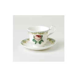 ROY KIRKHAM Vintage Rose Porselen Mavi 2'li Çay Fincanı Seti Fine Bone China England 2012
