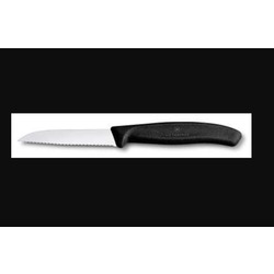 VT 6.7433 Victorinox Mutfak SwissClassic 8cm Tırtıklı Soyma Bıçağı Siyah Testere Ağızlı