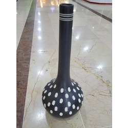 DKK454 Bella Vazo 53x22cm Seramik Siyah Dekorasyon Konut Mutluluk 1 Adet