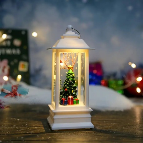 BVA342874 Noel ağacı / Beyaz Noel Kare Rüzgar Işığı Elektronik Şamdan Lamba