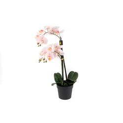 P282.327699 Açık Pembe Üçlü Yapay Orkide 65cm Çiçekli Saksı Dekorasyon 1 Adet