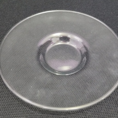 GLS-TBY-ESP-01 Minimalist Şeffaf Cam Espresso Tabağı – Modern Yuvarlak Tasarım (Tekli Parça)
