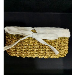A05400317 Hasır Kumaşlı Sepet Oval 15x9cm Yükseklik 5cm Hediyelik Çevre Dostu 1 Adet