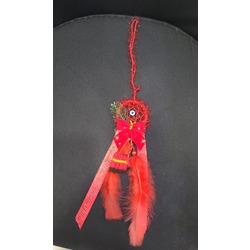 A5382434 40cm Yılbaşı Yeni Yıl Noel Kırmızı Gelin Süs Dream Catcher Düş Kapanı 1 Adet