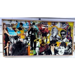 1SFX-4802 Pop Art Movie Stars Cam Tablo 120x60cm Decorative Karışık Duvar Sanat 1 Adet