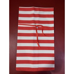B01GUBGR Gabardin Kumaş Nazar Boncuklu Bez Kese Bağ Detaylı El Yapım 41x23cm 1 Adet