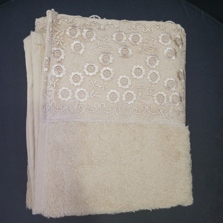 BSNSENAHAVLU 82x47cm Güpürlü Havlu Açık Kahve %100 Bambu Yerli 1 Adet