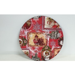 472764 Dekoratif Mutlu Noeller Merry Noel Tabak Hediyelik Ø33cm Güzel Baskı 1 Adet