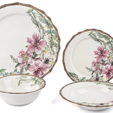P038.370329 Bloom 24 Parça Yemek Takım Sofra Mutfak Dekoratif Hediyelik New Bone Porselen