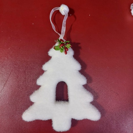 CAEKDS 14x17cm Çam Ağaç Beyaz Süs Asmalık Köpük Strafor Model Yılbaşı Rastgele 1 Adet