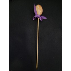 B31334 Sanat Seramik Gül Ahşap Saplama Çubuklu 25cm Çiçek Natural 1 Adet