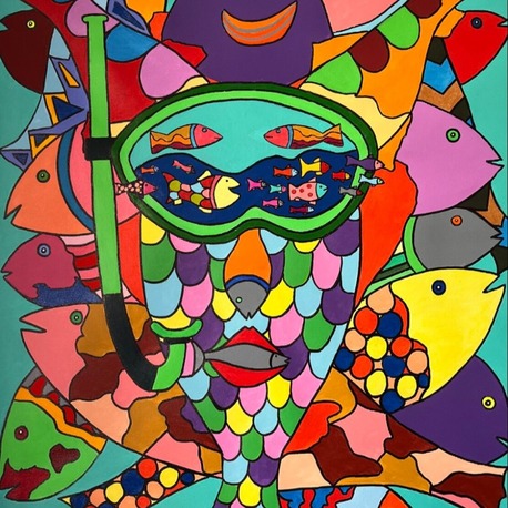  A18421052025 İki Su Arasında 2023 İspanya Tuval Üzerine Akrilik 80x60cm