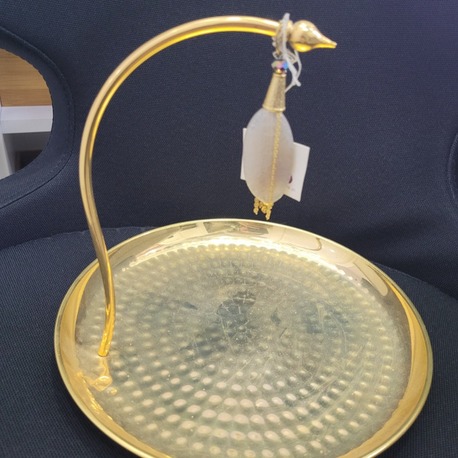 290420251615 23x23x25cm Gold Renk Metal Tepsi
