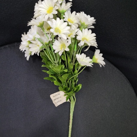 14-107941 Daisy Bush White Beyaz Yapay Çiçek 30cm Yeşil Yapraklı 1 Adet