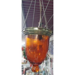 C000F10OI 15x60cm Pirinç Cam Sarkıtmalı Avize Otantik Ev Dekorasyon 1 Adet