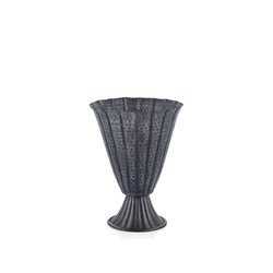 1DEP-22602S Hammer Eskitme Siyah Küçük Vazo 25x25x33cm 1 Adet