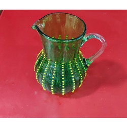 ACqzzp8RoIIc Üfleme Cam Sürahi Damla Orta Boy 19x17cm El Yapım Yeşil 1 Adet