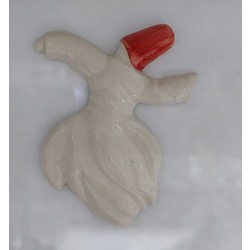 MEVLKIRM 15x12cm Hazreti Mevlana Semazen El Yapım Sanat Seramik Asmalık 1 Adet