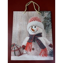 SVR-5287 Yılbaşı Noel Yeni Yıl Christmas Karton Poşet Kardan Adam Orta Boy 1 Adet