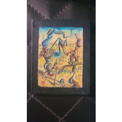 A005764 Sanat Eser İmzalı İtalyan Soyut Eleştirel Postmodern El Yapım 9x7cm Resim 1 Adet