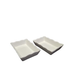 HE2080 Ultraform Porselen Dalgalı Kenarlı Dikdörgen Kase 12,5x9cm 4'lü