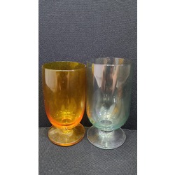 A79686 Cam Bardak Kahve Yanı Set Renkli (1 Adet 9,5cm + 1 Adet 10,5cm)