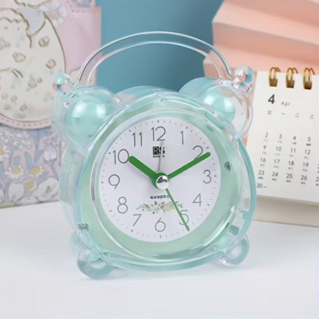 AQG676560 Yeşil RUISUNG Minimalist Kristal Alarm Saat Şeffaf Plastik