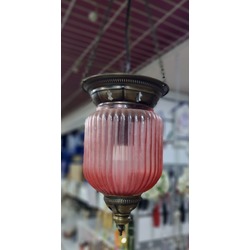 B000F10OI 15X55cm Pirinç Cam Sarkıtmalı Avize Otantik Ev Dekorasyon 1 Adet