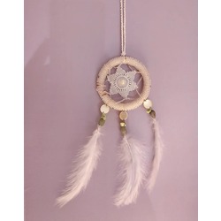 C12931 Dream Catcher Düş Kapanı Tüylü Asmalık 8cm Çap El Yapım Dantel 1 Adet