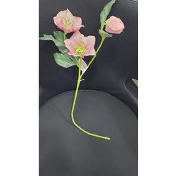 33-1583 Helleborus Spray x3 22,5inch Pembe Renk Yapay Çiçek 1 Adet
