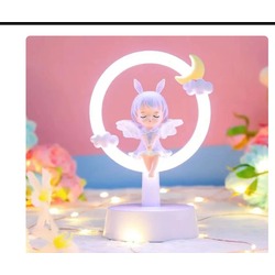 AG067-1 Giftpoint Aralık 2023 Melek USB Lamba PVC 15cm Masaüstü LED 1 Adet Mor