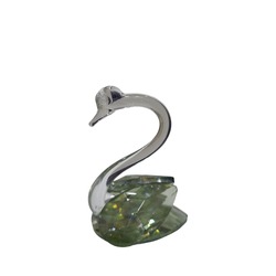 MYKKCEYTB Minik Yeşil Kuğu Kristal Cam El Yapımı 6x7cm Tekli Biblo