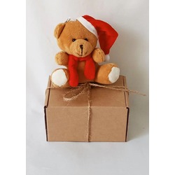 A867789 Kids Dudu Peluş Ayıcıklı Anahtarlık 11cm Kutulu Hediyeli Kahve Renk Yeni Yıl 1 Adet