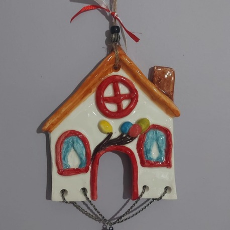 B1228JALE EL YAPIM SERAMİK ASMALIK SÜS EV 12x14