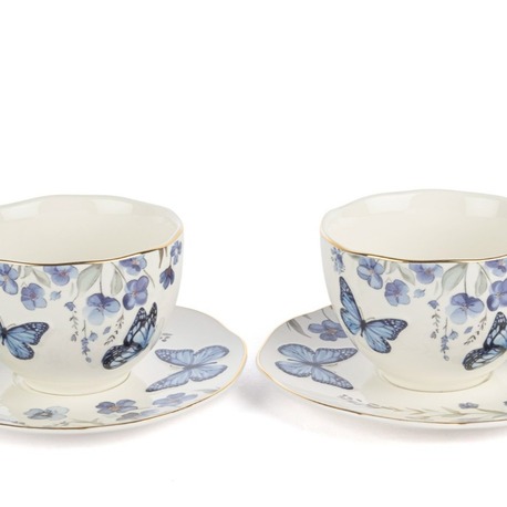 P374.115491 Butterfly Lovers 2li Çay Fincan Seti 250cc Mutfak Butik Porselen