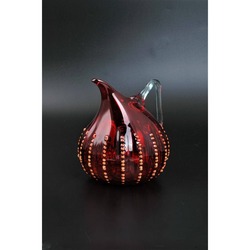 EGSURR Sofra İçin Sunum El Yapımı Cam Eğik Sürahi Dekoratif 15x15x12cm 1 Adet Rastgele Renk