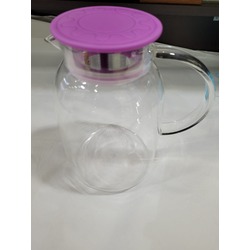  FZ15MOR CRT Houseware Ev Eşyası İnce Cam Süzgeçli Sürahi 1700ml Mor Kapaklı