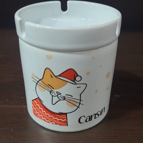 102302 Cansın İsimli Özel Seramik Küllük-Kedi Temalı dekoratif ürün popüler hediyelik