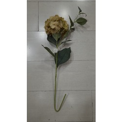 A33-1722 Yapay Çiçek Ortanca Hyrangea Spray Leaves 31inch Bej 1 Adet