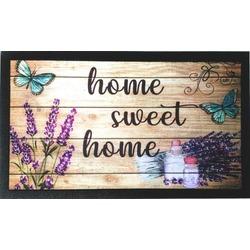 103IFHMLV1911 Home İtalyan Format Kapı Paspası 40X68 Home Sweet Home Lavanta Lavanda