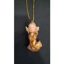 C89651 Asılan Melek Turuncu Biblo Dekoratif Obje Ev Dekorasyon 7x3,5cm 1 Adet