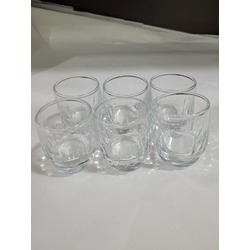 SOJU-70YUVARLAK Glassco Cam 6'lı Yuvarlak Shot Bardağı Soju Shot Bardakları Seti Aşk Sanat