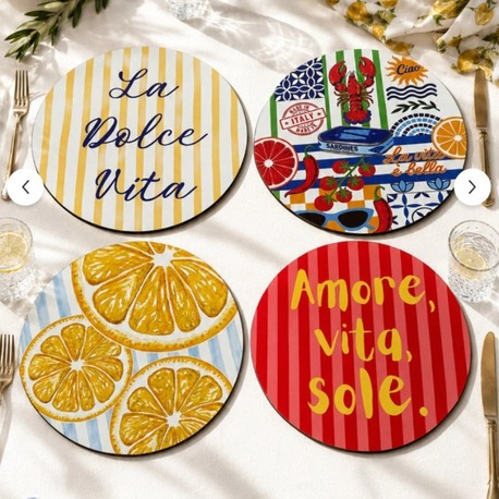 A1164842416 TÜRKİYE La Dolce Vita Supla 4'lü Supla Set – Sicilya Temalı -