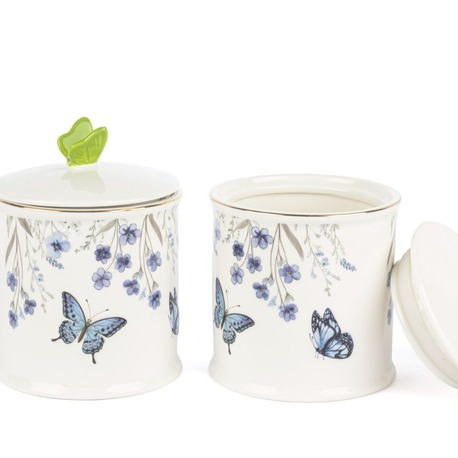 P374.115514 Butterfly Lovers 2li Kavanoz 14cm Mutfak Butik Porselen